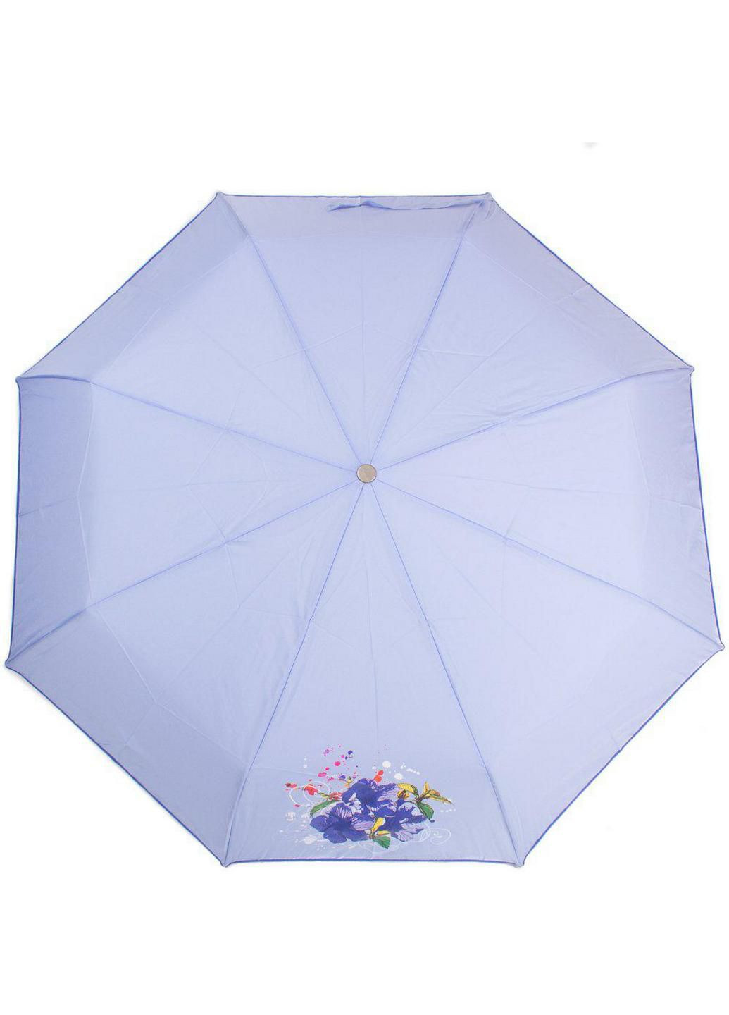 Голубой складной зонт полный автомат 101 см Airton (197766582)
