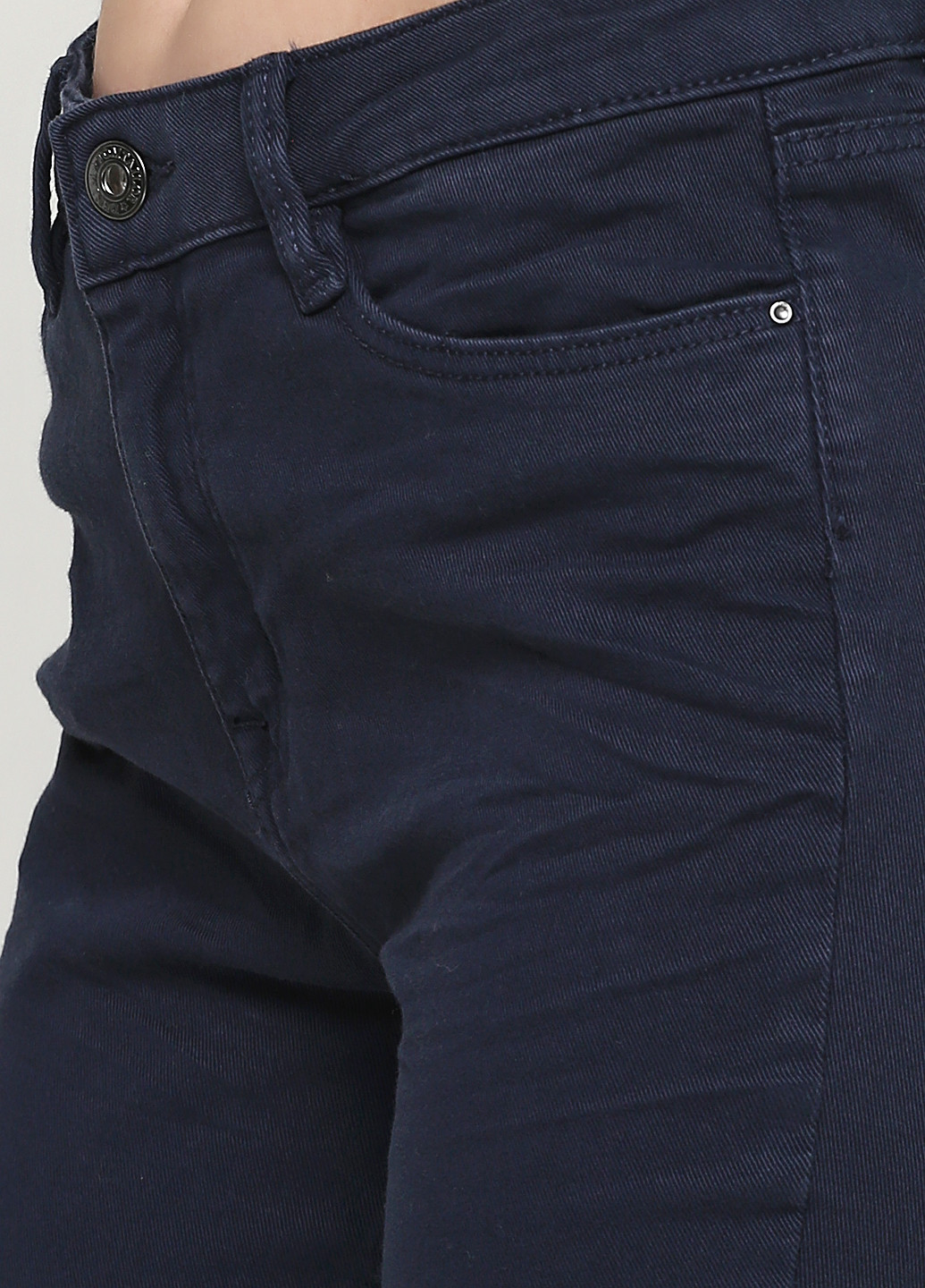 Темно-синие кэжуал демисезонные зауженные брюки Tom Tailor