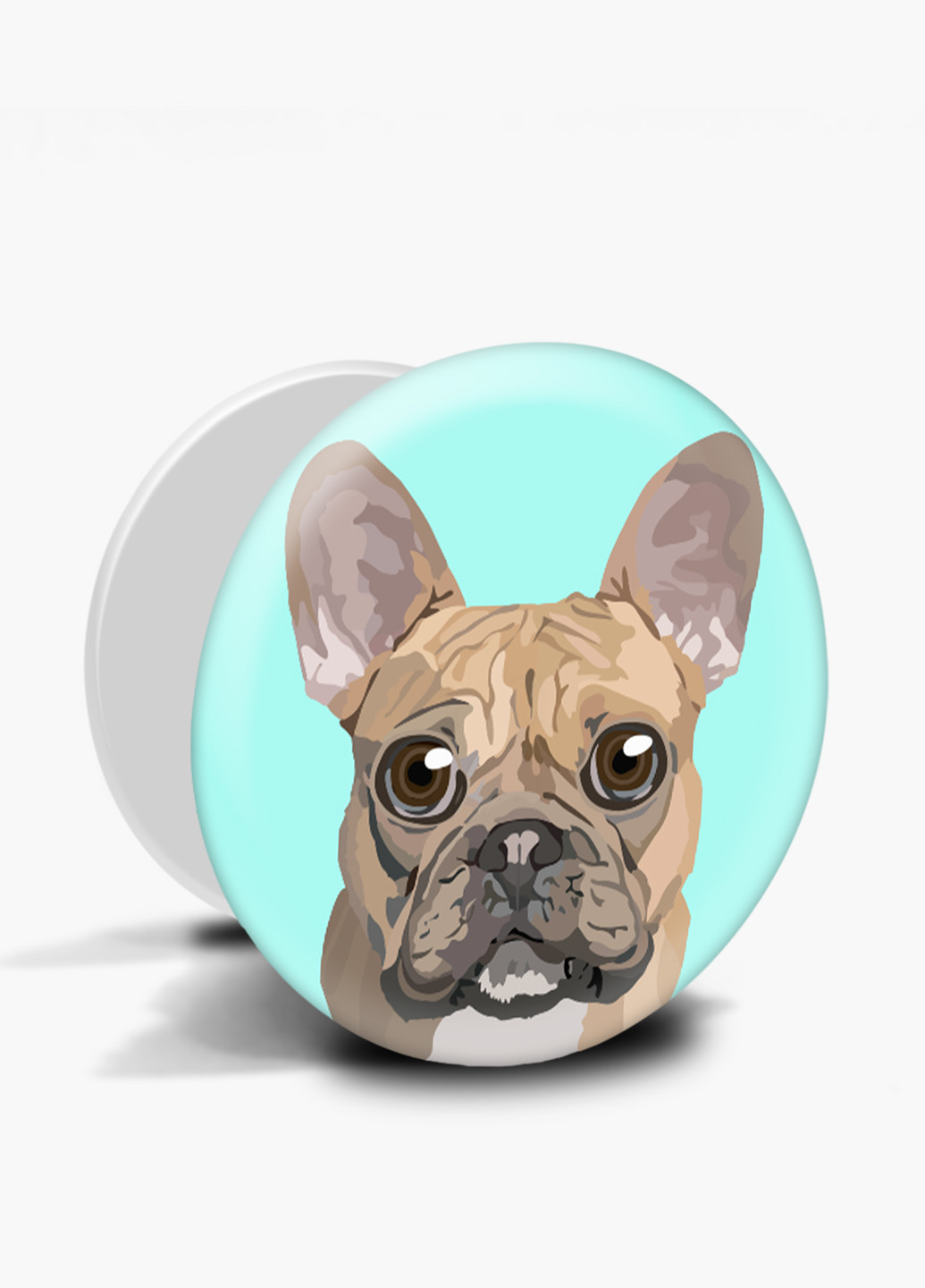 Попсокет (Popsockets) тримач для смартфону Французький бульдог (8754-2857) Чорний MobiPrint (221548570)