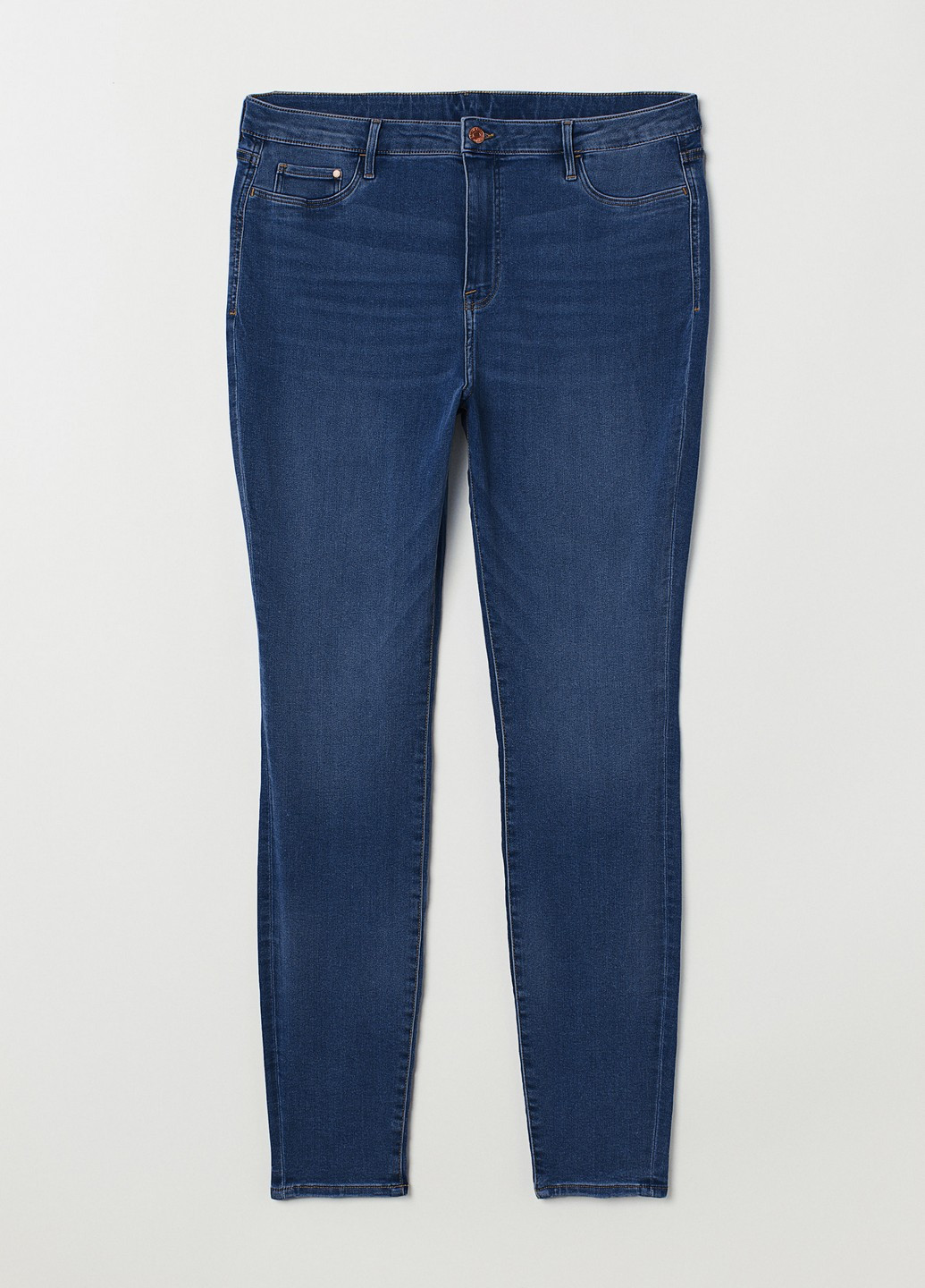 Джинси H&M однотонні світло-сині джинсові трикотаж