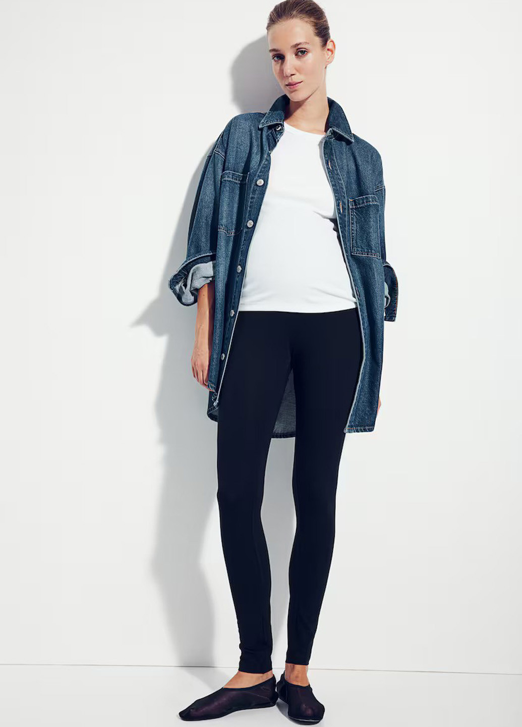 Черные демисезонные леггинсы для беременных H&M