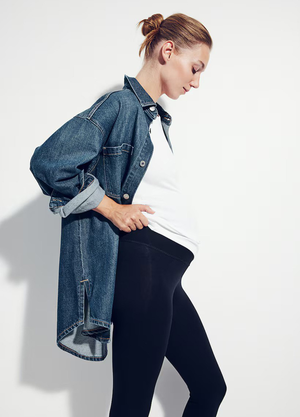 Черные демисезонные леггинсы для беременных H&M