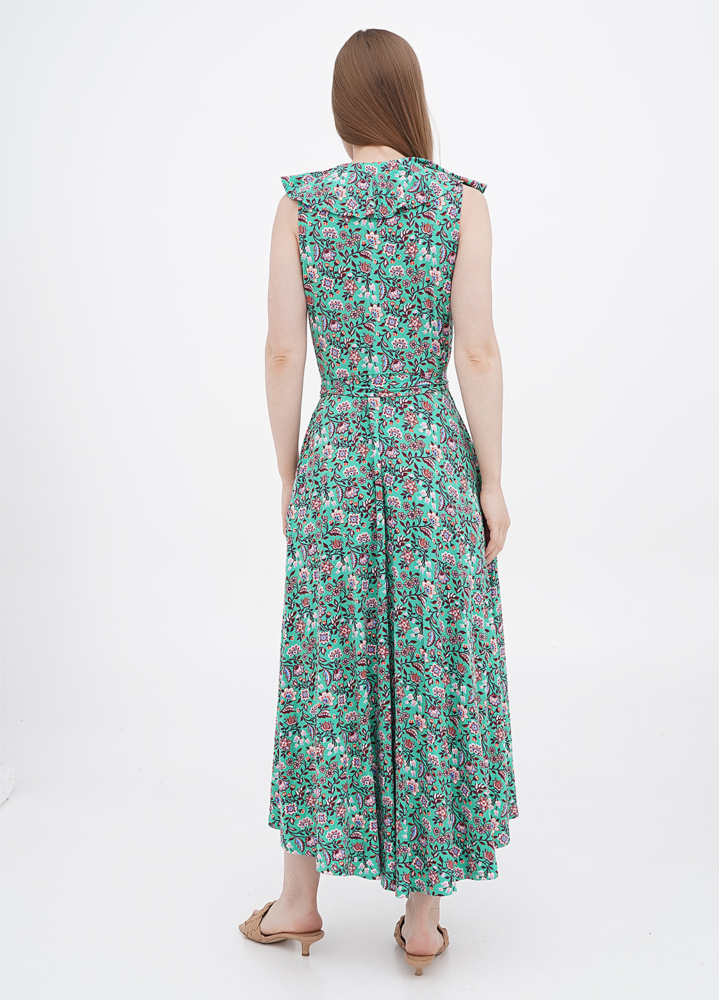 Зелена кежуал сукня на запах Boden з квітковим принтом