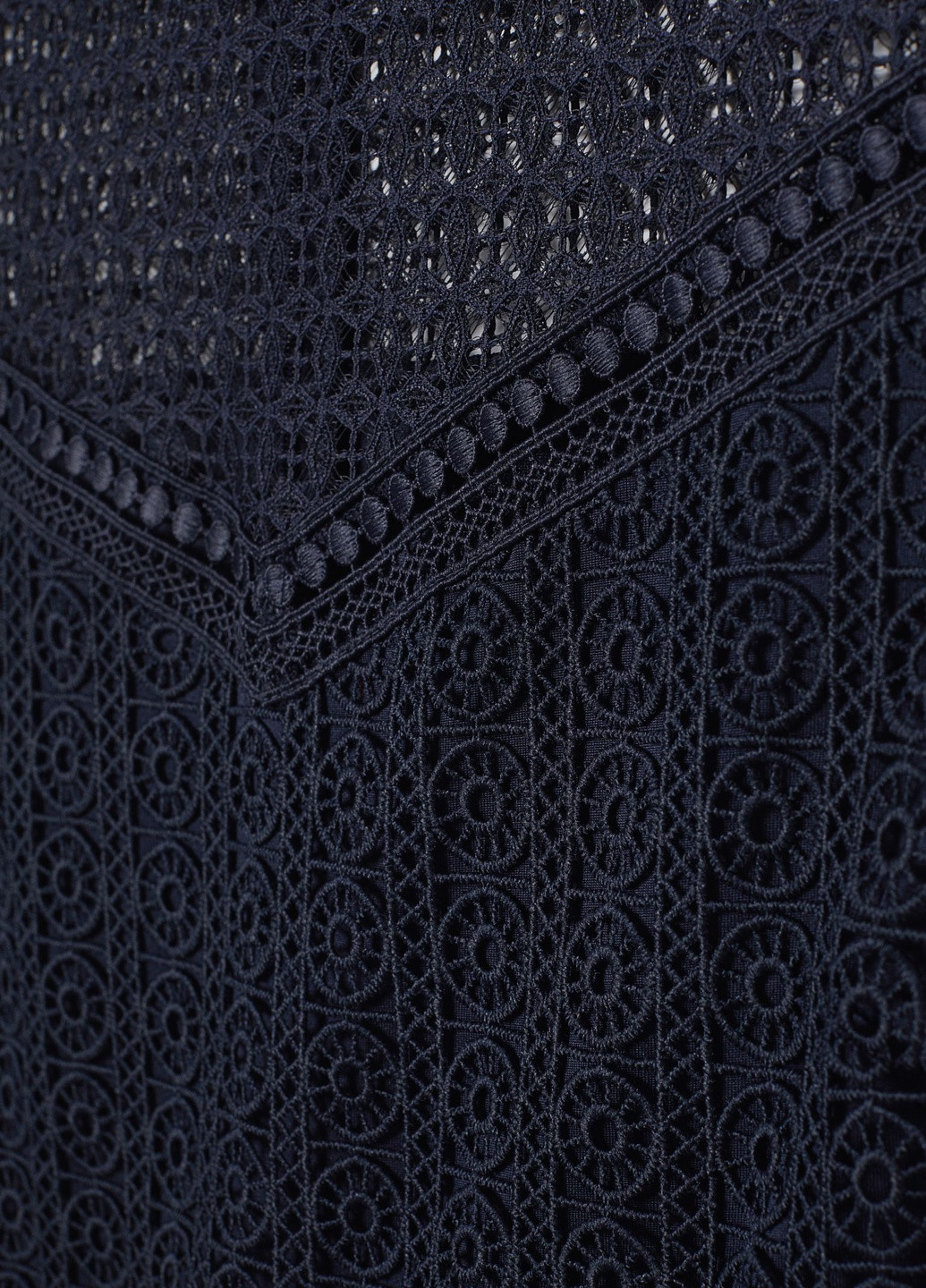 Темно-синя вечірня сукня з мереживом H&M однотонна