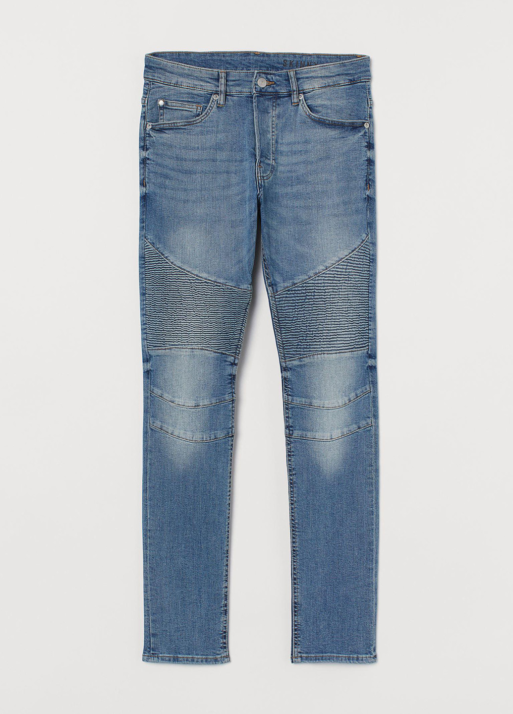Синие демисезонные зауженные джинси H&M