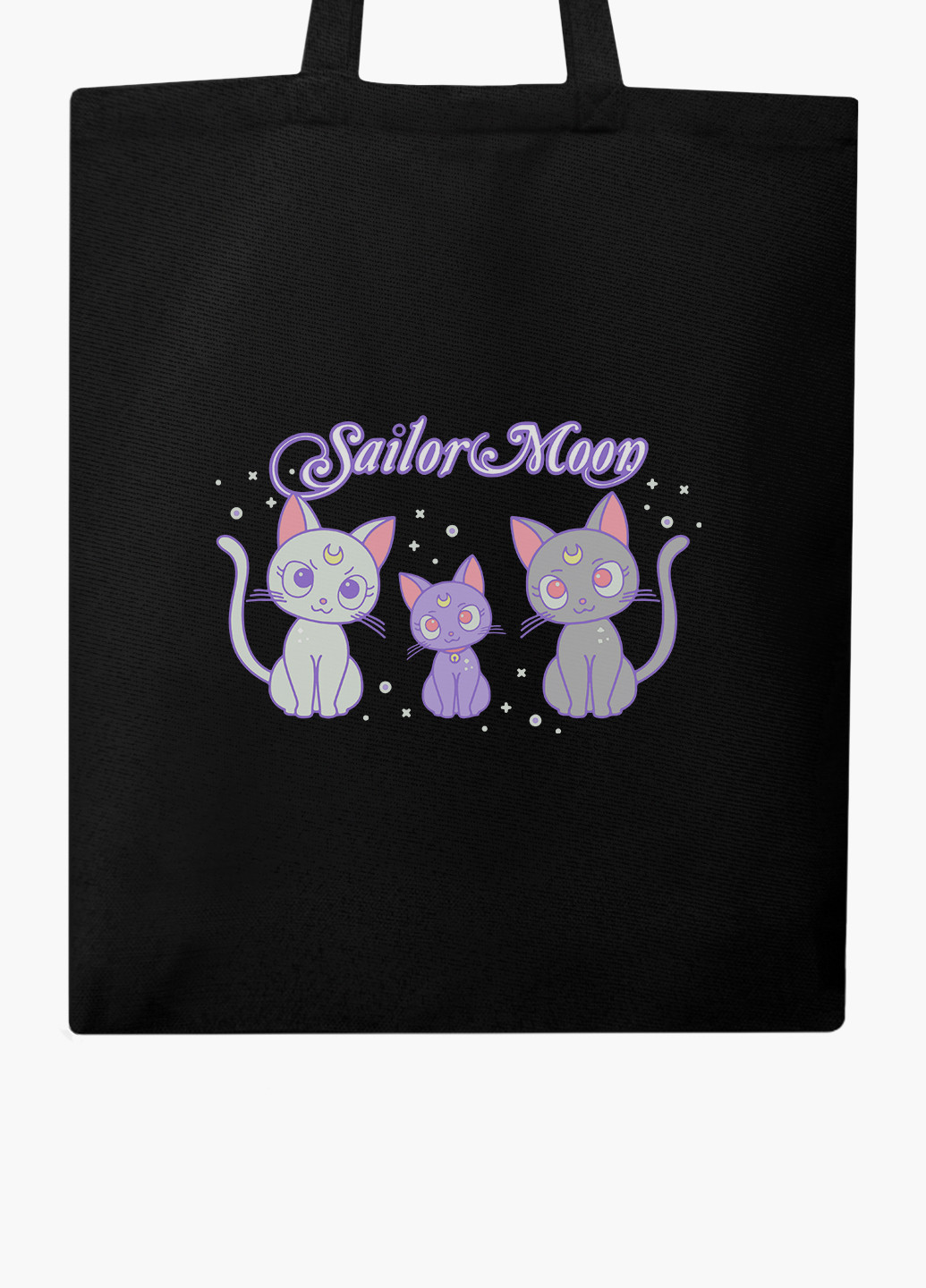 Эко сумка шоппер Луна Кошки Сейлор Мун (anime Sailor Moon Cats) на молнии (9227-2920-BKZ) MobiPrint (236265644)