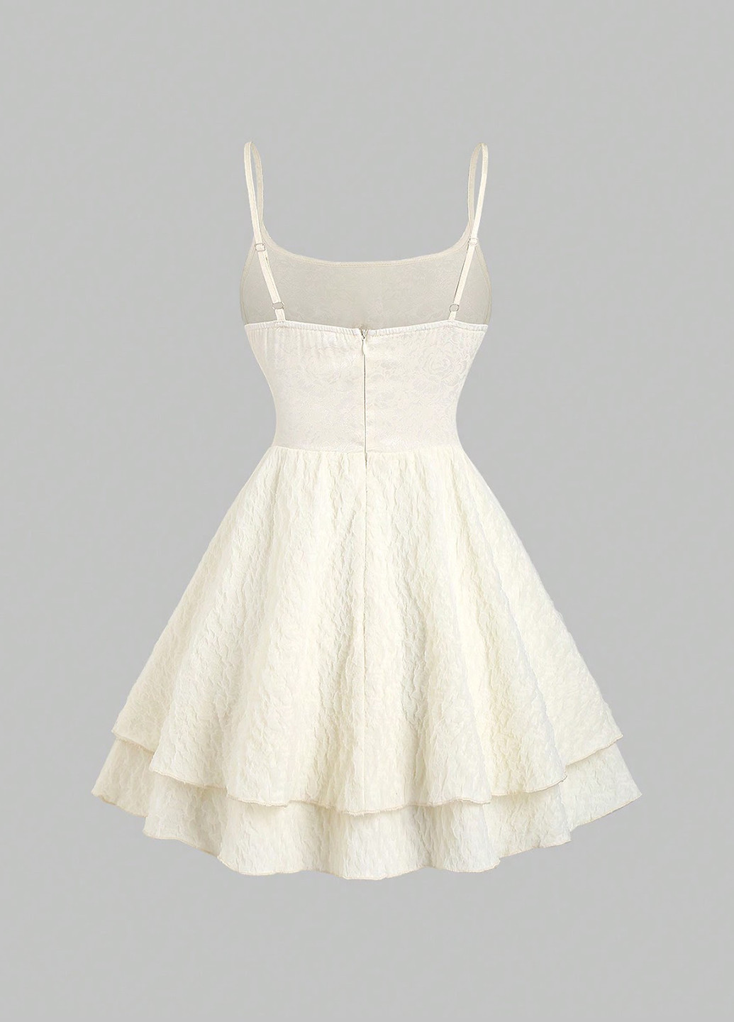 Кремова кежуал сукня з корсетом, з пишною спідницею, кльош, з відкритими плечима SHEIN з квітковим принтом