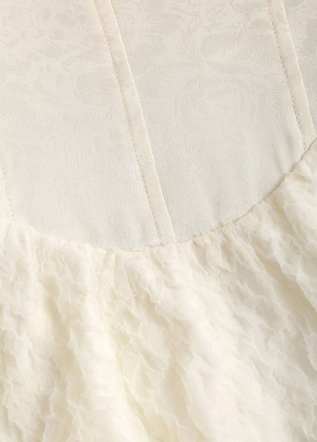 Кремова кежуал сукня з корсетом, з пишною спідницею, кльош, з відкритими плечима SHEIN з квітковим принтом