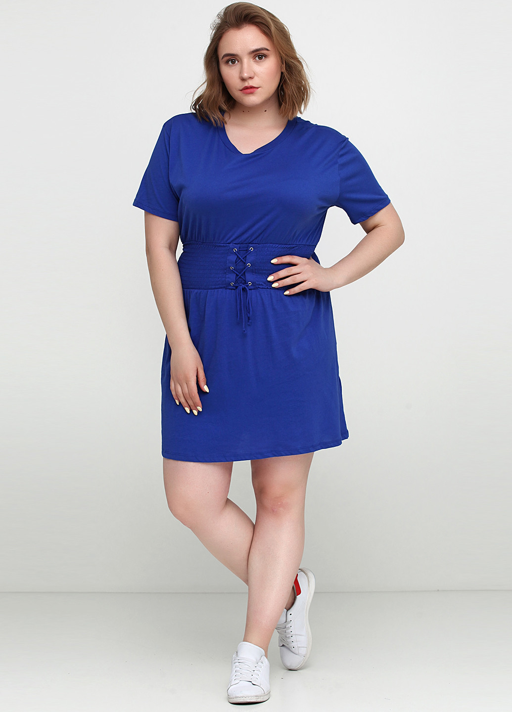 Синя кежуал плаття, сукня сукня-футболка H&M однотонна