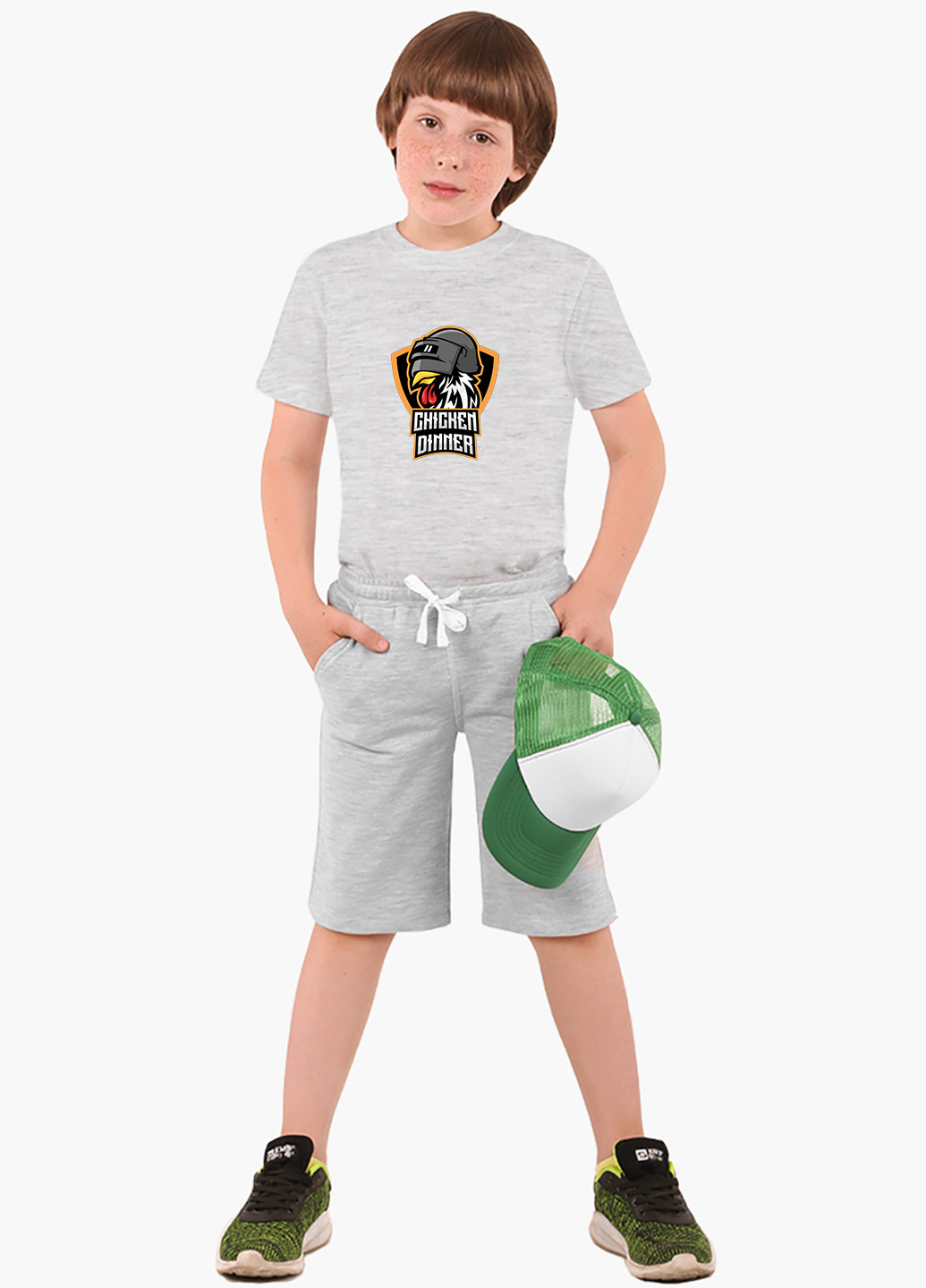Светло-серая демисезонная футболка детская пубг пабг (pubg)(9224-1186) MobiPrint