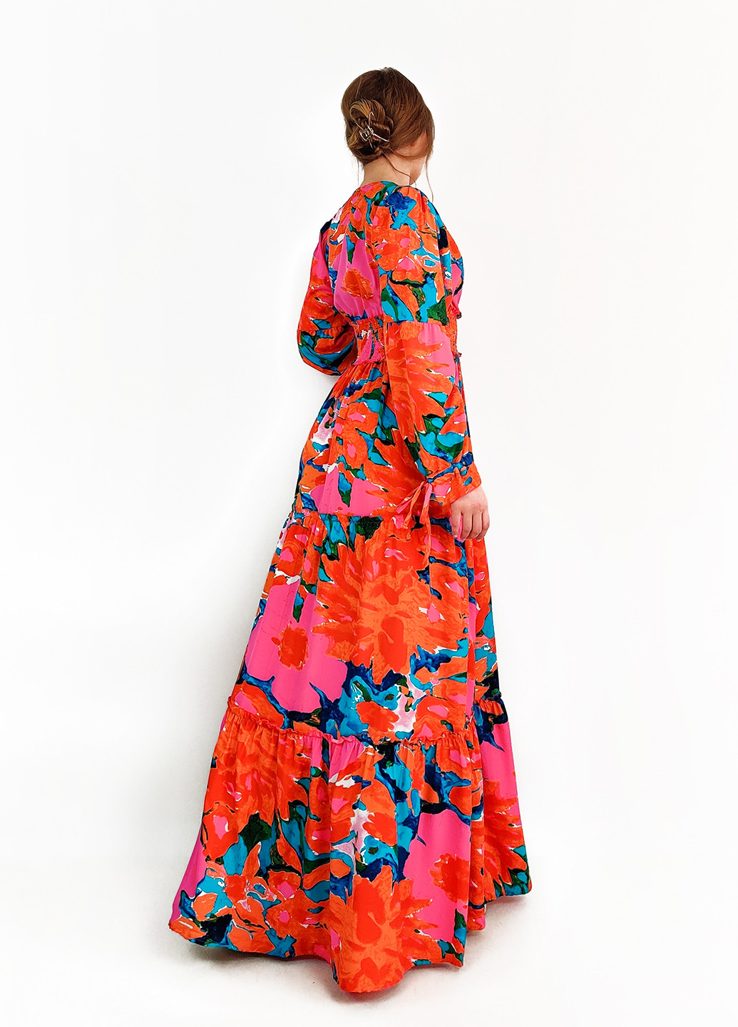 Комбинированное кэжуал платье клеш Boohoo с абстрактным узором