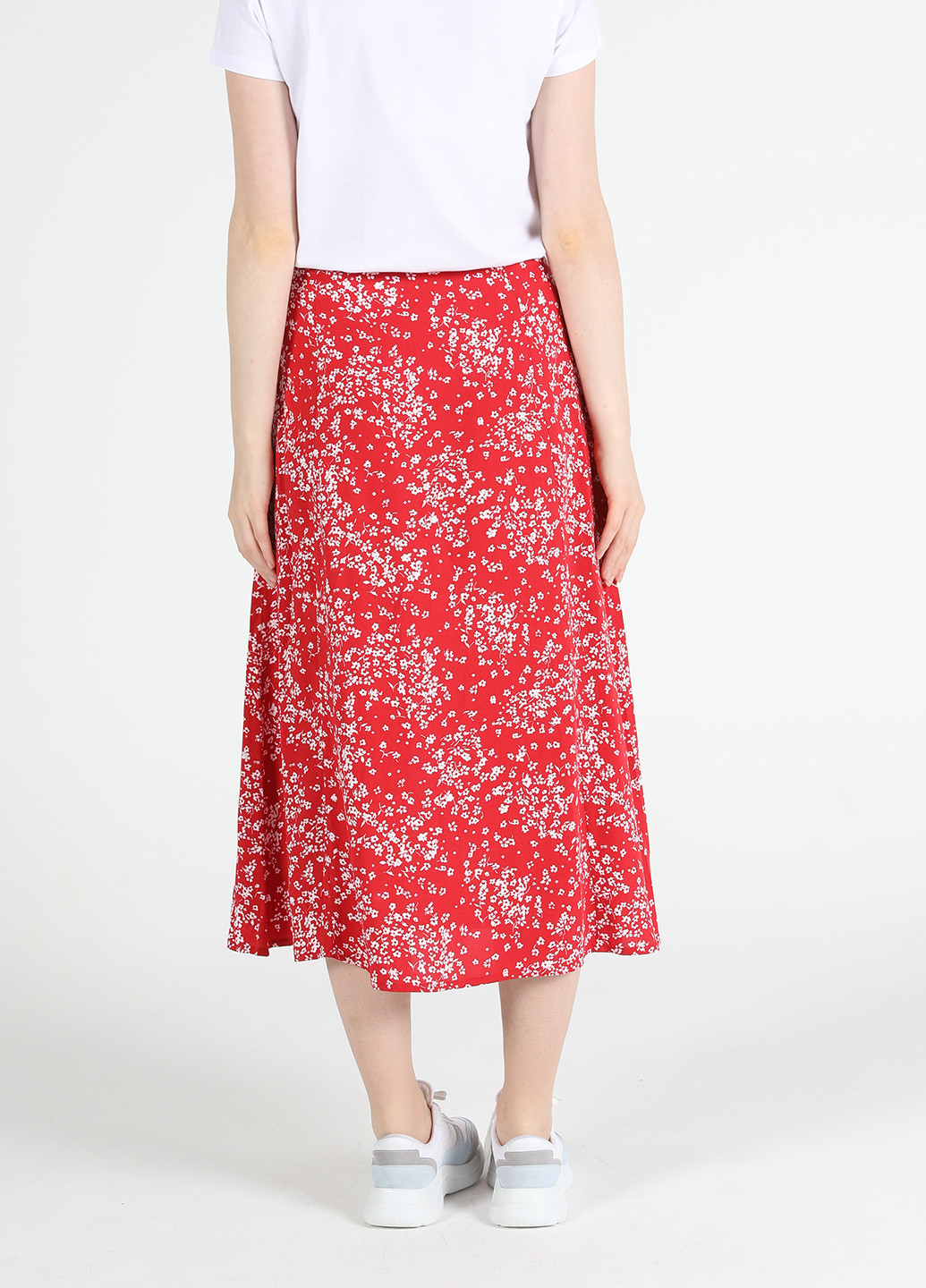 Красная кэжуал цветочной расцветки юбка Colin's а-силуэта (трапеция)