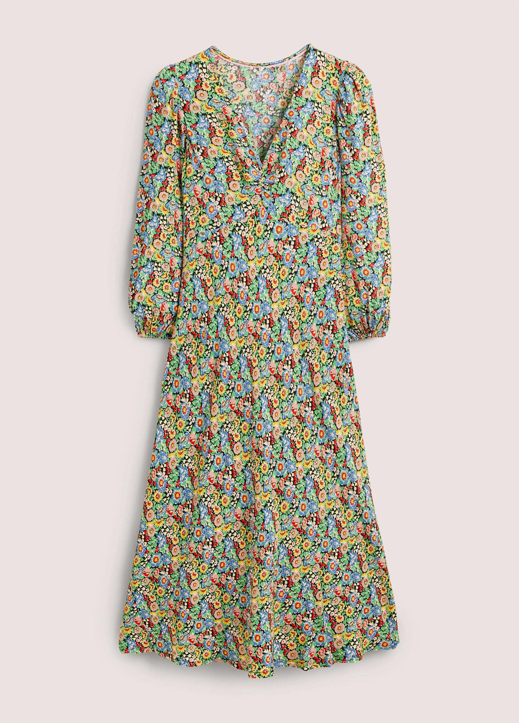 Комбинированное кэжуал платье а-силуэт Boden с цветочным принтом