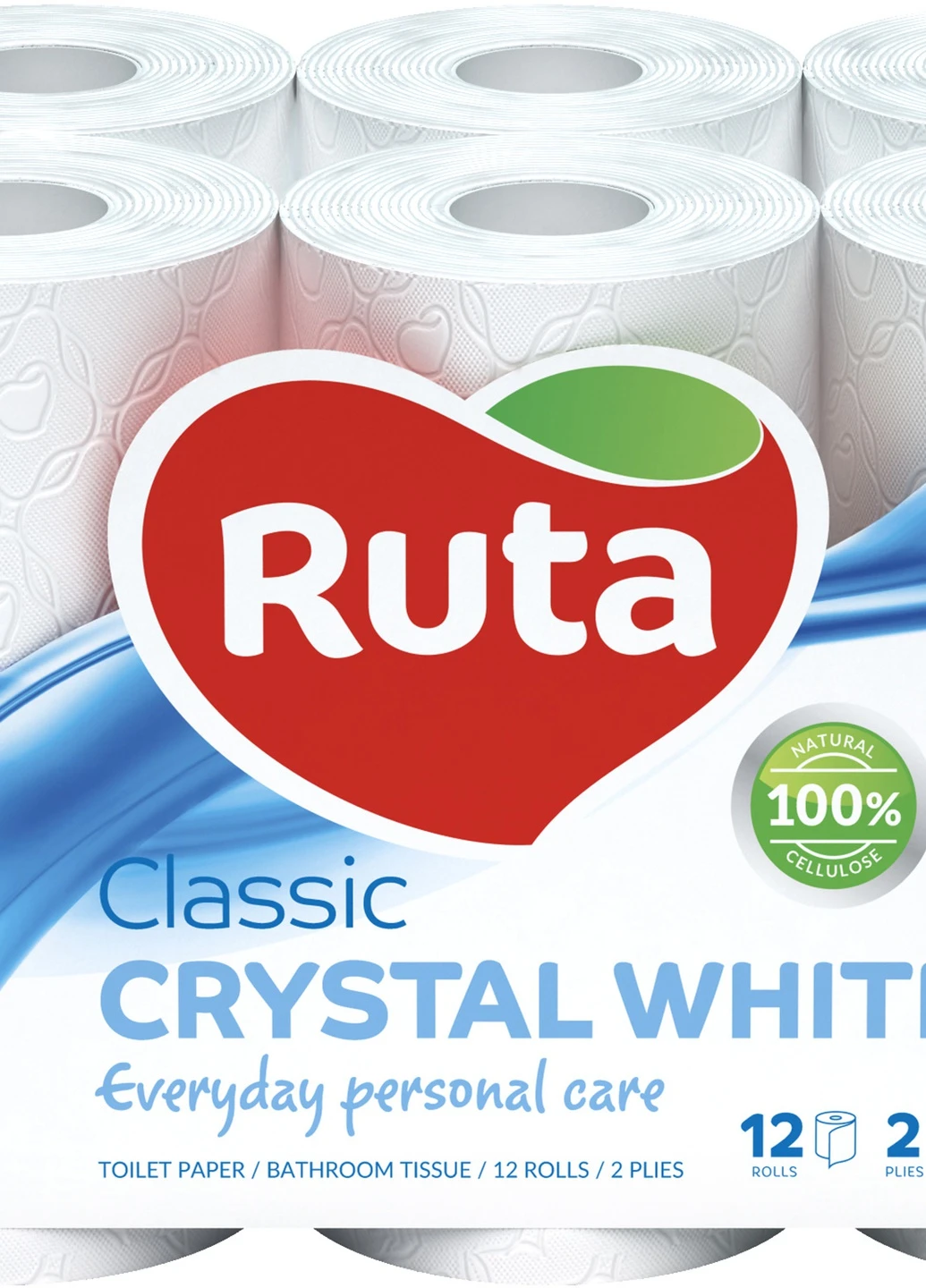Туалетний папір Classic 150 відривів 2 шари 12 рулонів Біла Ruta (249162727)