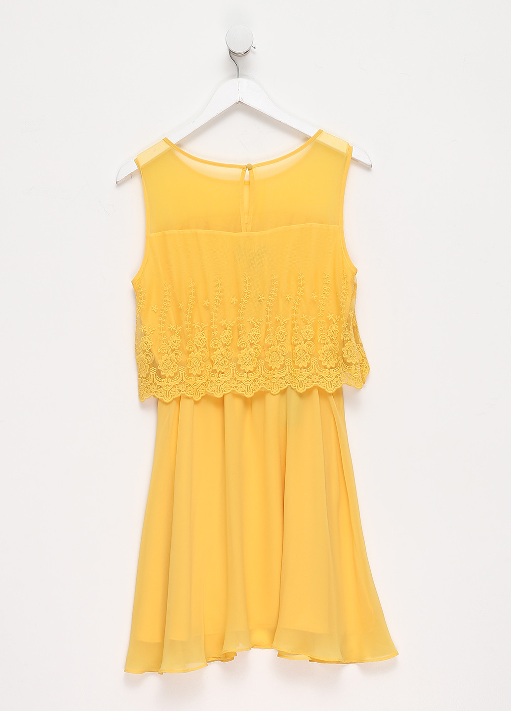 Желтое кэжуал платье клеш Vero Moda однотонное