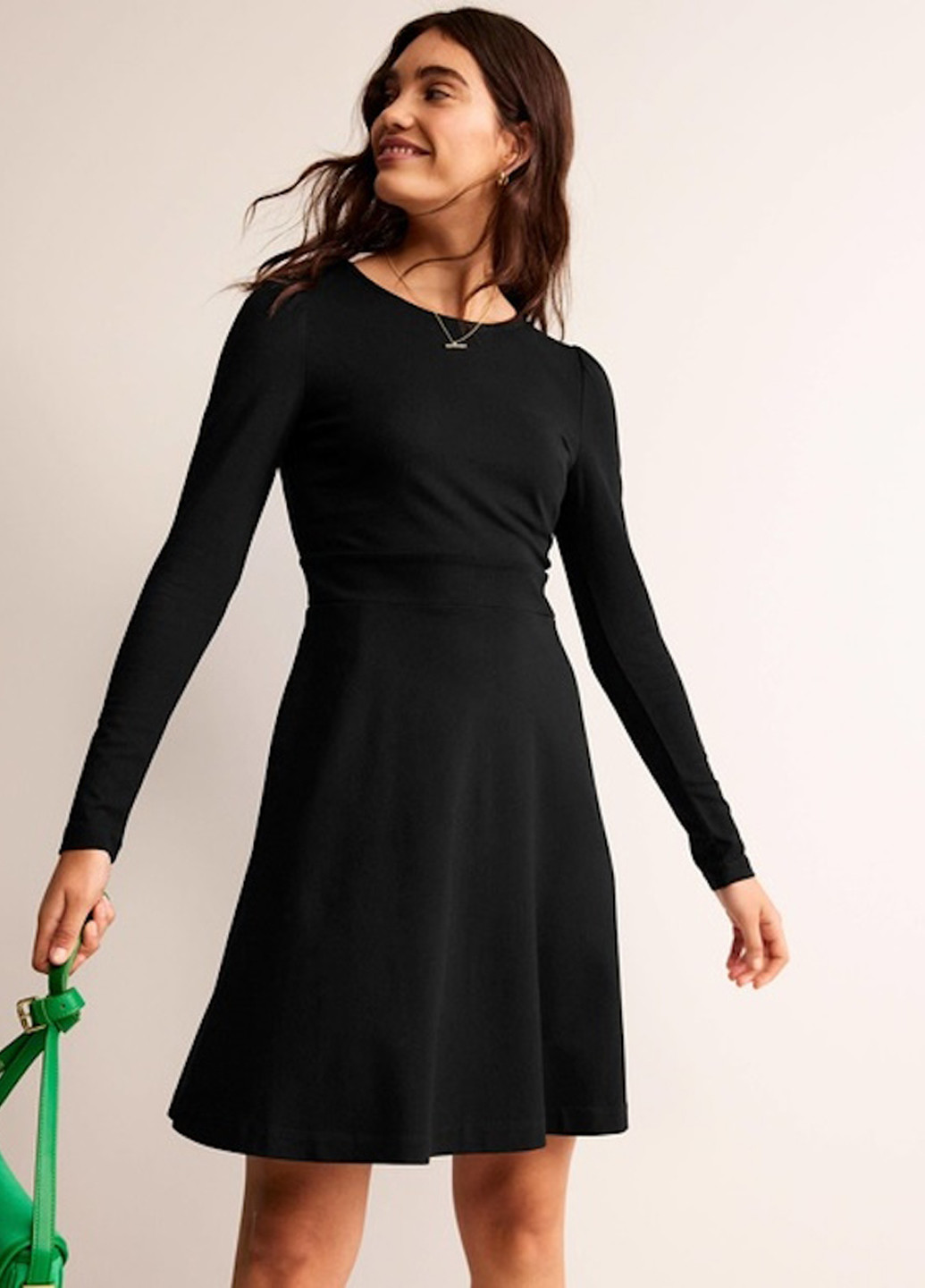 Сливовое кэжуал платье клеш Boden с новогодним принтом