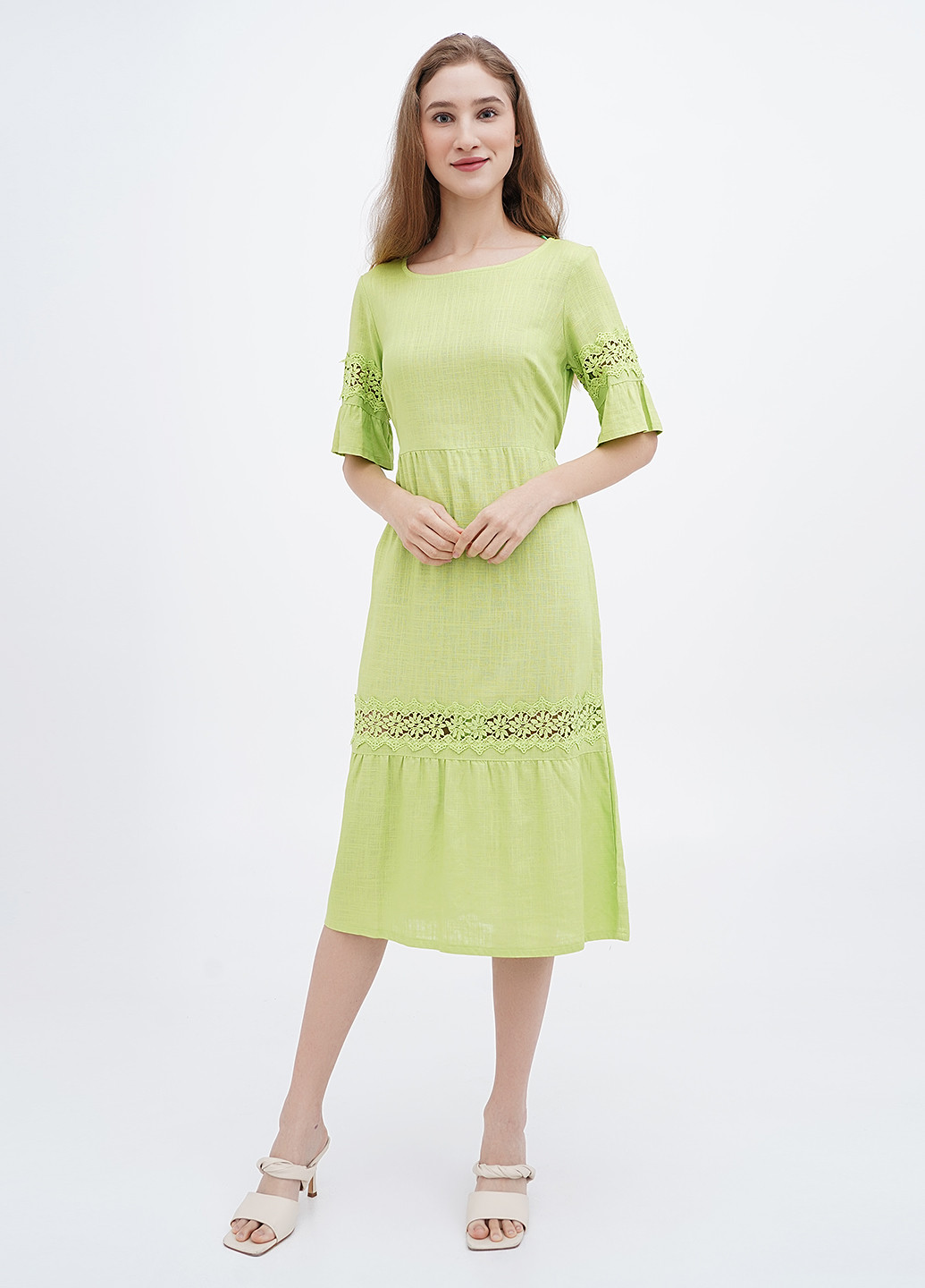 Салатова кежуал сукня а-силует Ruta-S однотонна