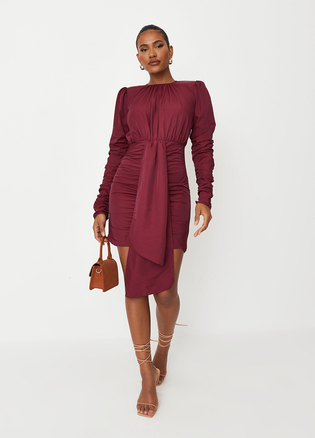 Вишневое кэжуал платье футляр Missguided однотонное