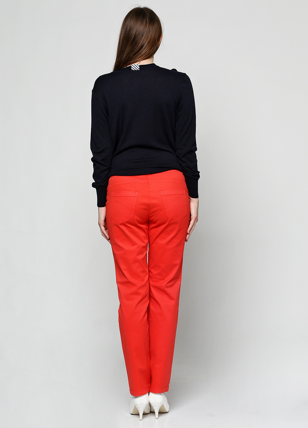 Оранжево-красные кэжуал демисезонные зауженные брюки Olsen