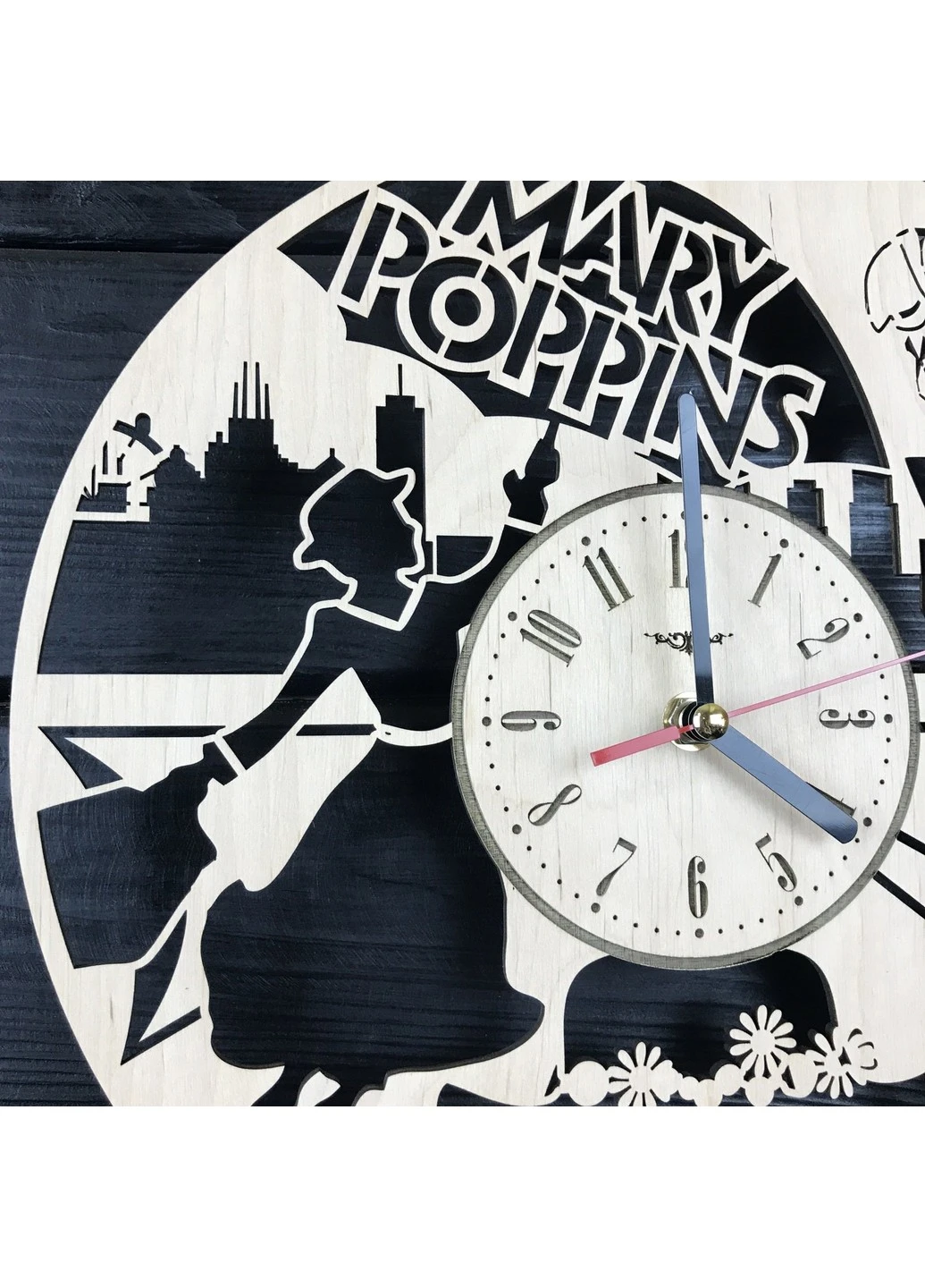 Оригінальний настінний годинник з дерева «Мері Поппінс» 7Arts (253567834)