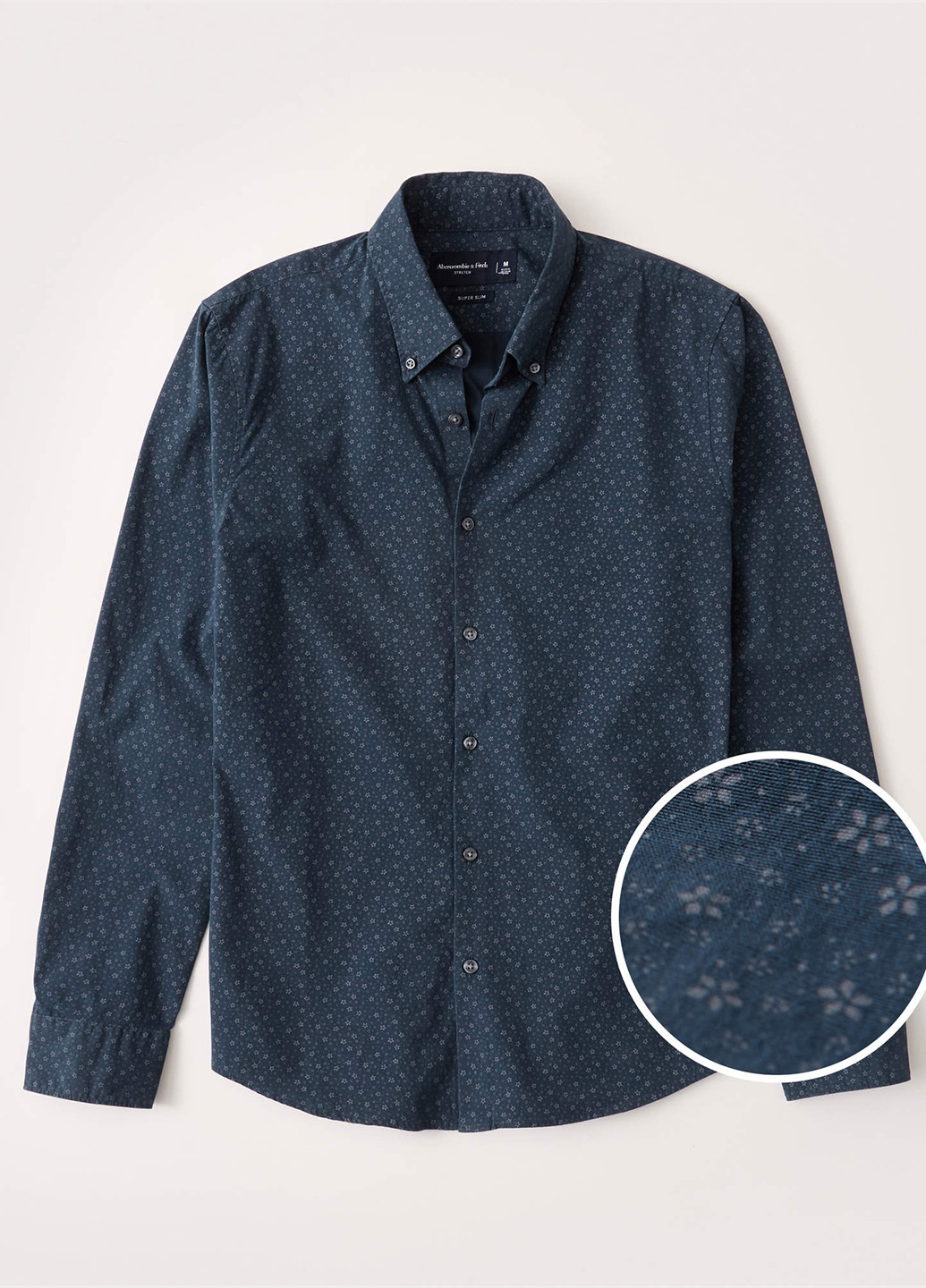 Темно-синяя кэжуал рубашка с цветами Abercrombie & Fitch