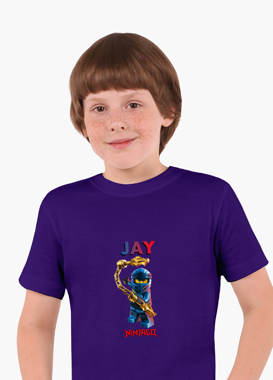 Фиолетовая демисезонная футболка детская джей уокер лего ниндзяго (jay walker lego ninjago masters of spinjitzu)(9224-2638) MobiPrint