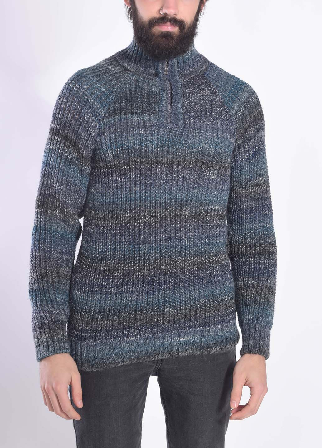 Серо-синий демисезонный свитер Bakhur