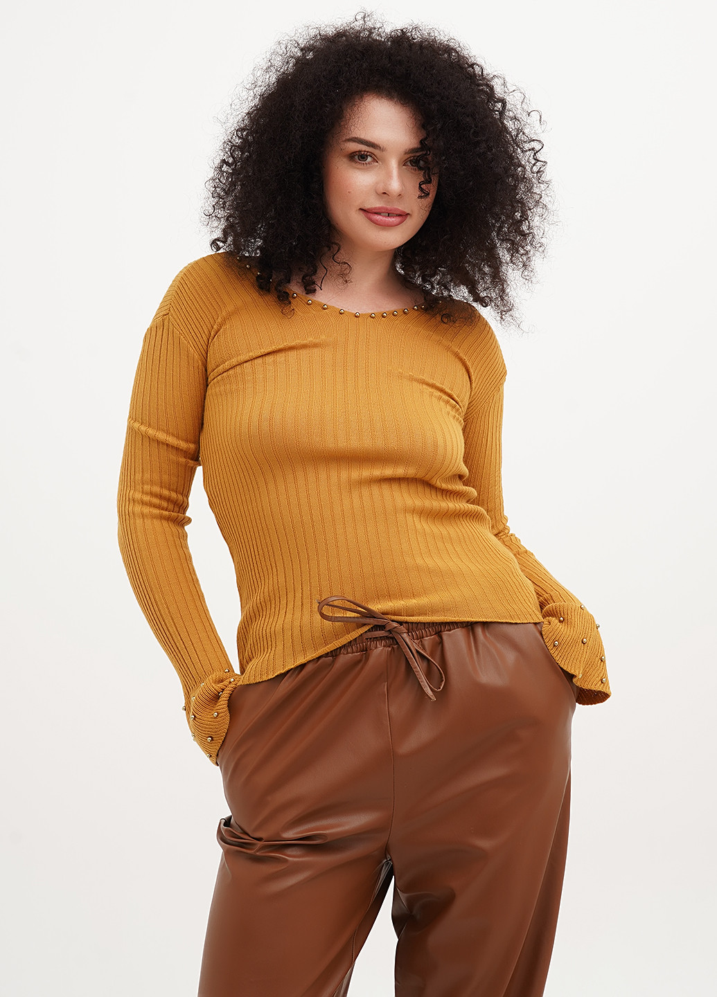 Горчичный демисезонный пуловер пуловер Imperial