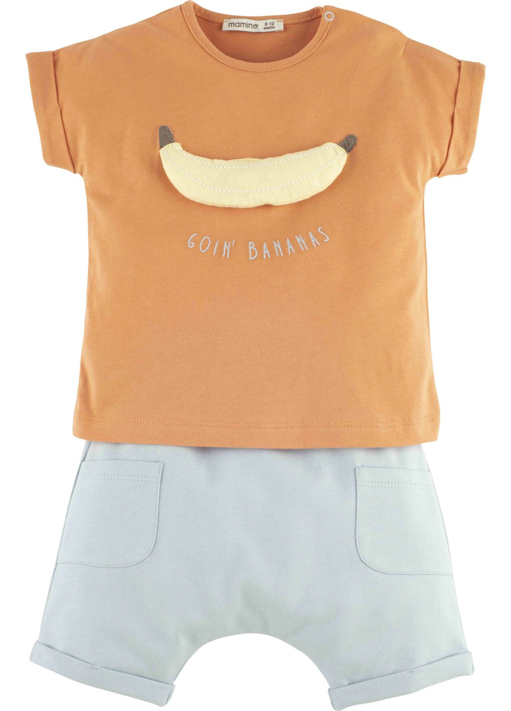 Помаранчевий літній комплект футболка +шорти 15137 Idil Baby Mamino