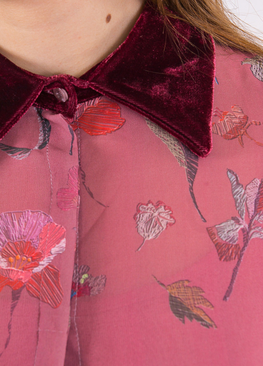 Розовое кэжуал платье рубашка, клеш Sarah Chole с цветочным принтом