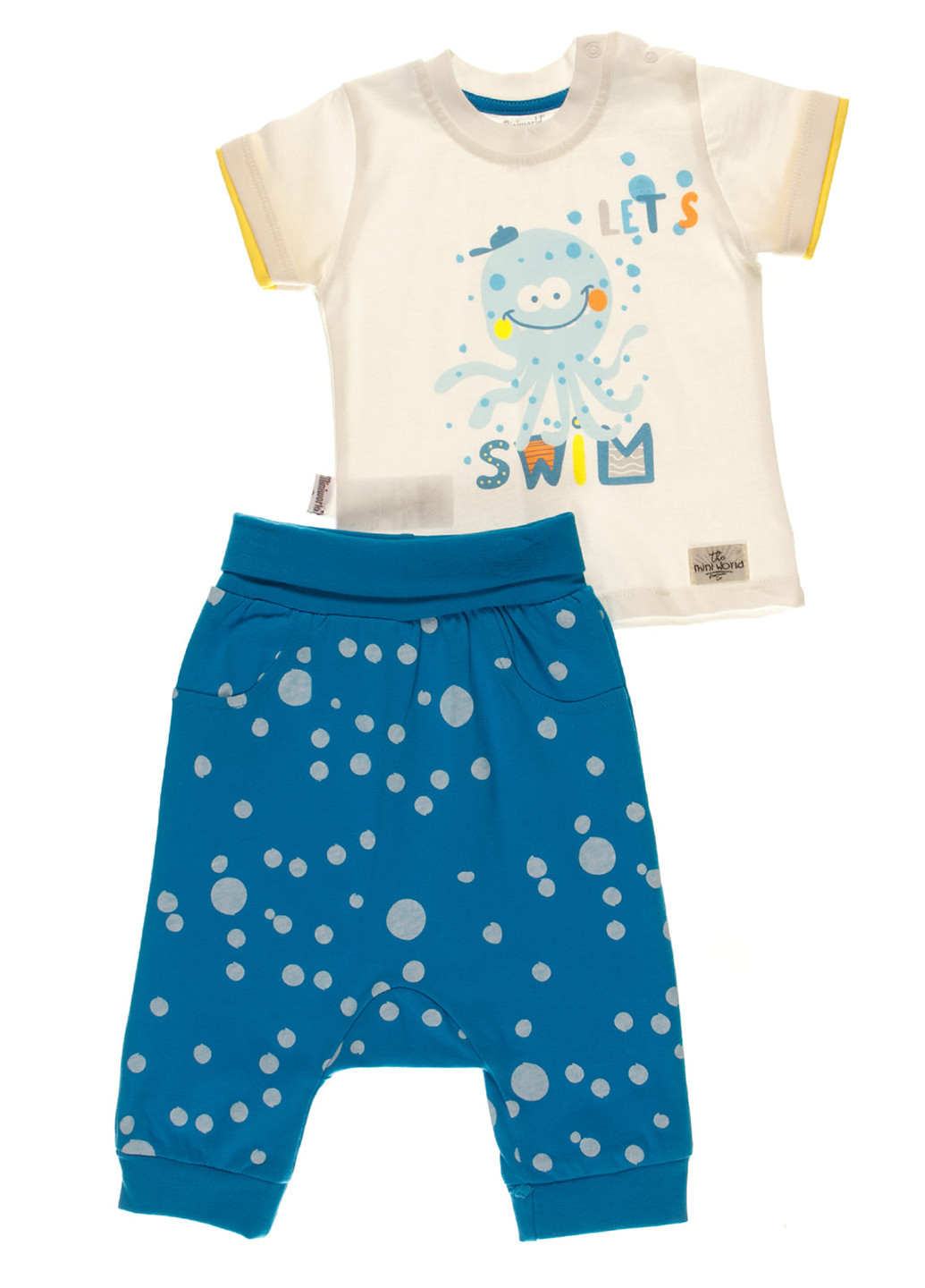 Блакитний літній комплект (футболка, штани) Miniworld