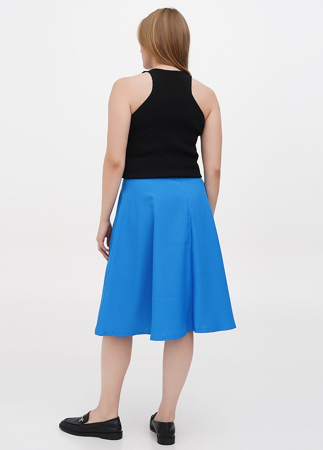 Светло-синяя кэжуал однотонная юбка Rebecca Tatti клешированная