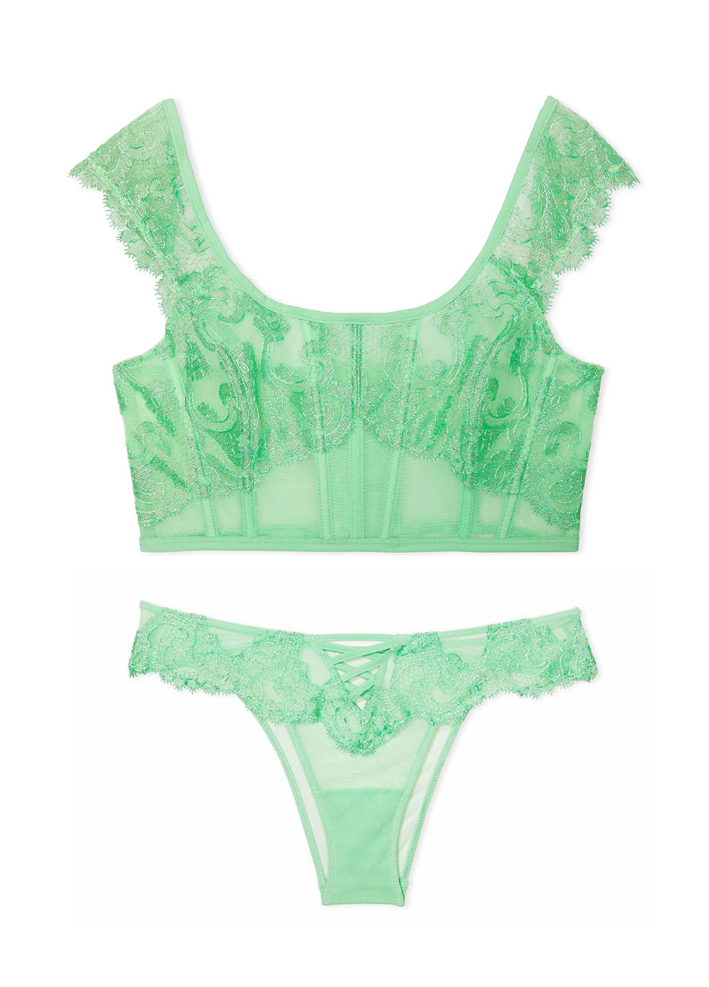 Світло-зелений демісезонний комплект (бюстгальтер, трусики) Victoria's Secret