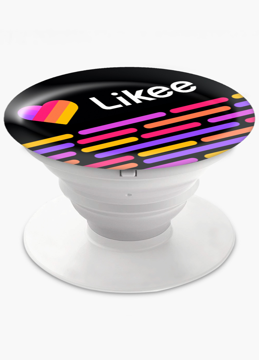 Попсокет (Popsockets) держатель для смартфона Лайк (Likee) (8754-1057) Черный MobiPrint (216748269)