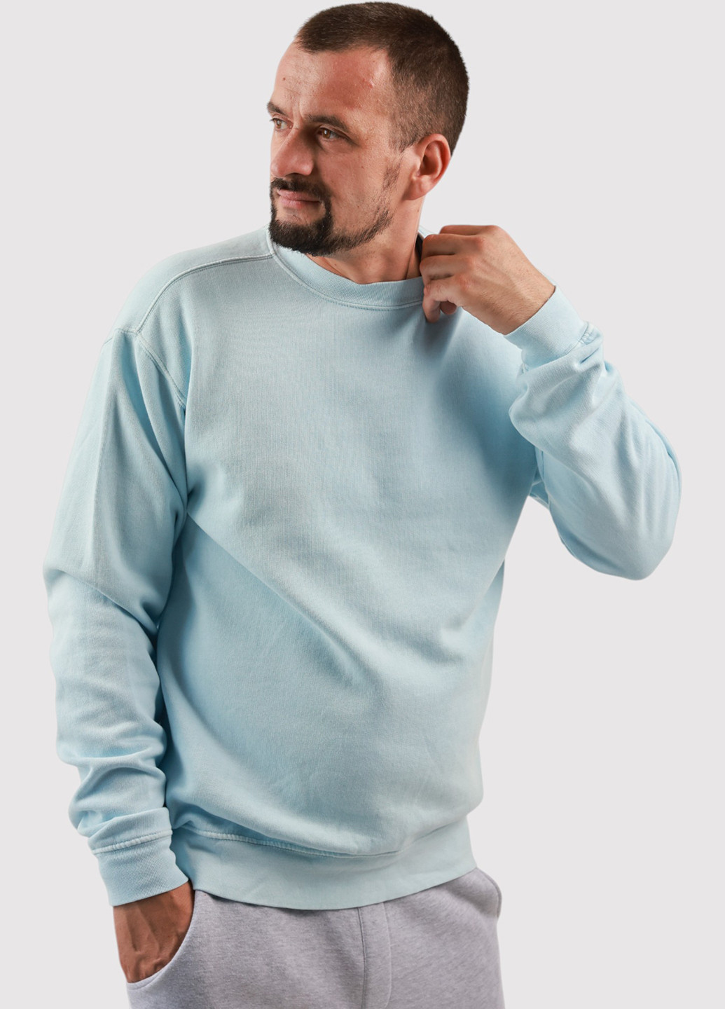 Світло-блакитний світшот tgt однотонний без декору (361422200)