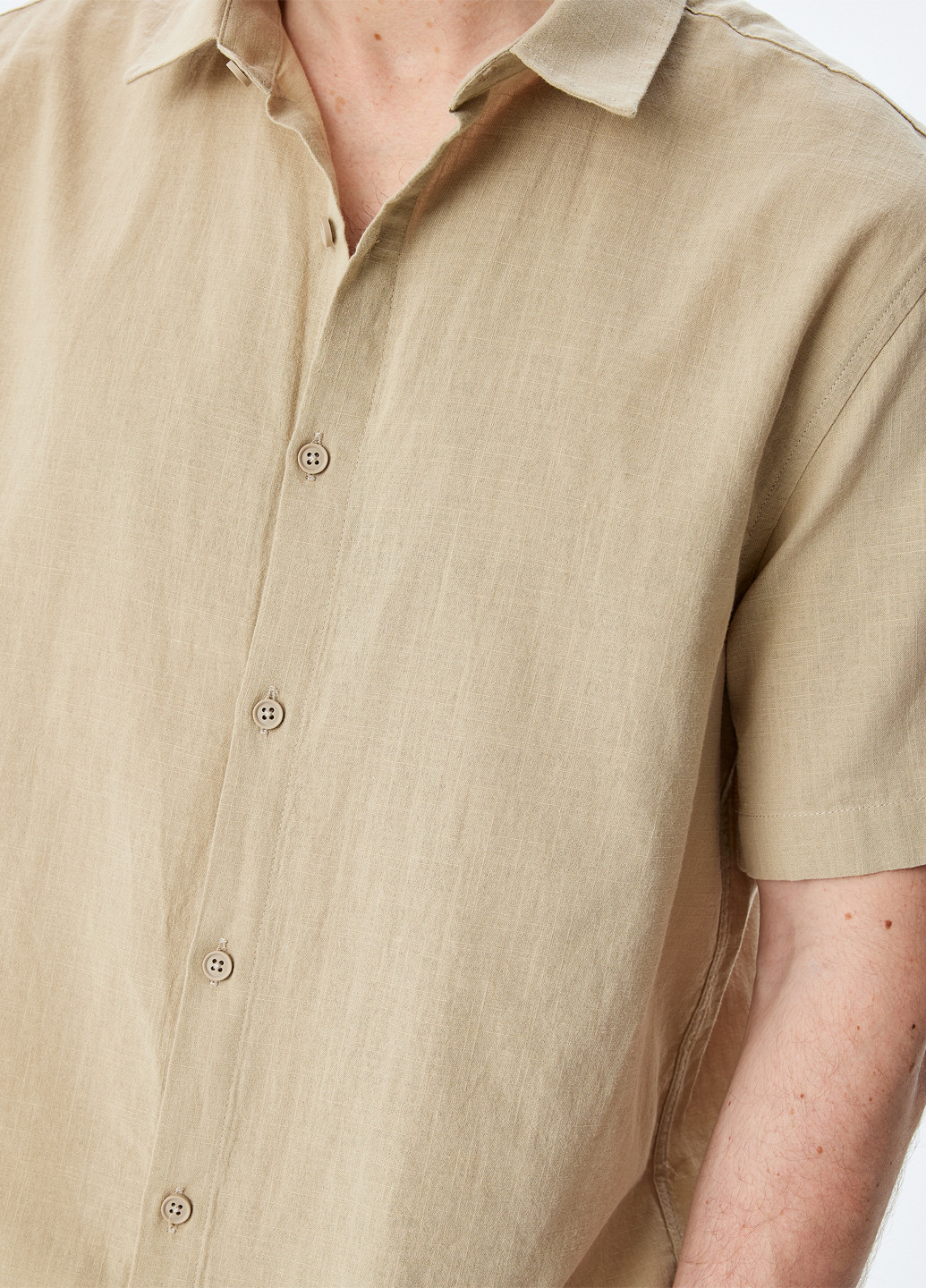 Бежевая кэжуал рубашка однотонная KOTON