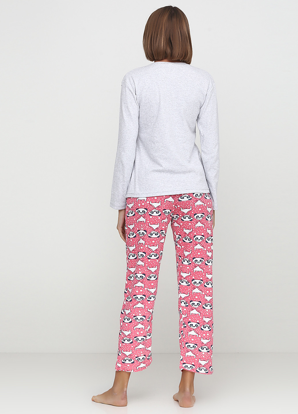 Розово-лиловый демисезонный комплект утепленный (лонгслив, брюки) Fawn Pijama