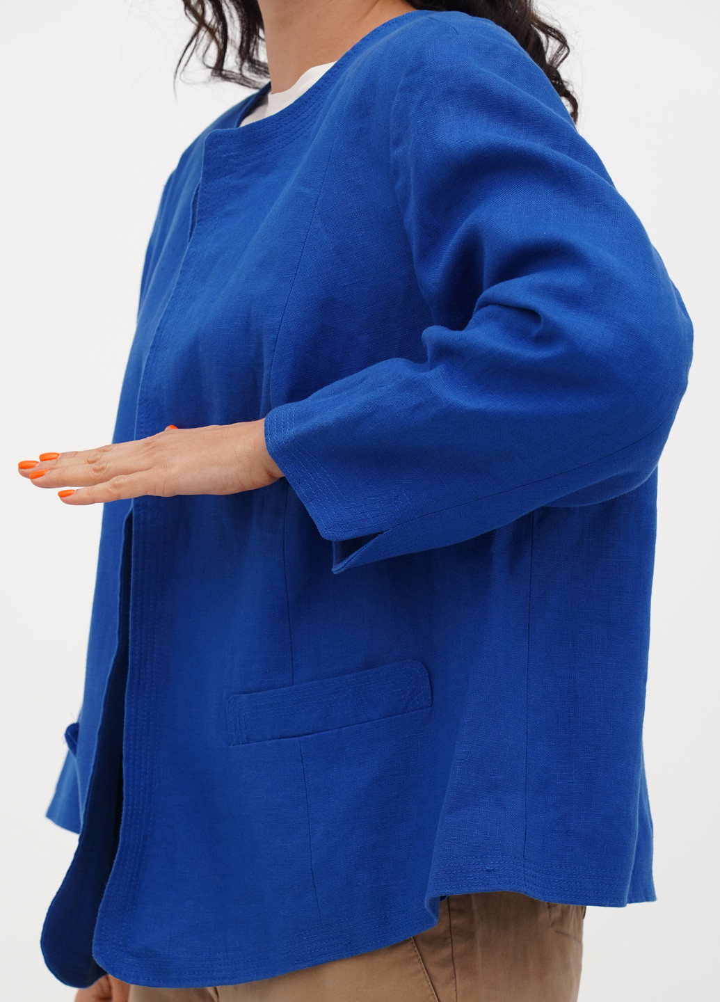 Синий женский жакет Ralph Lauren однотонный - демисезонный