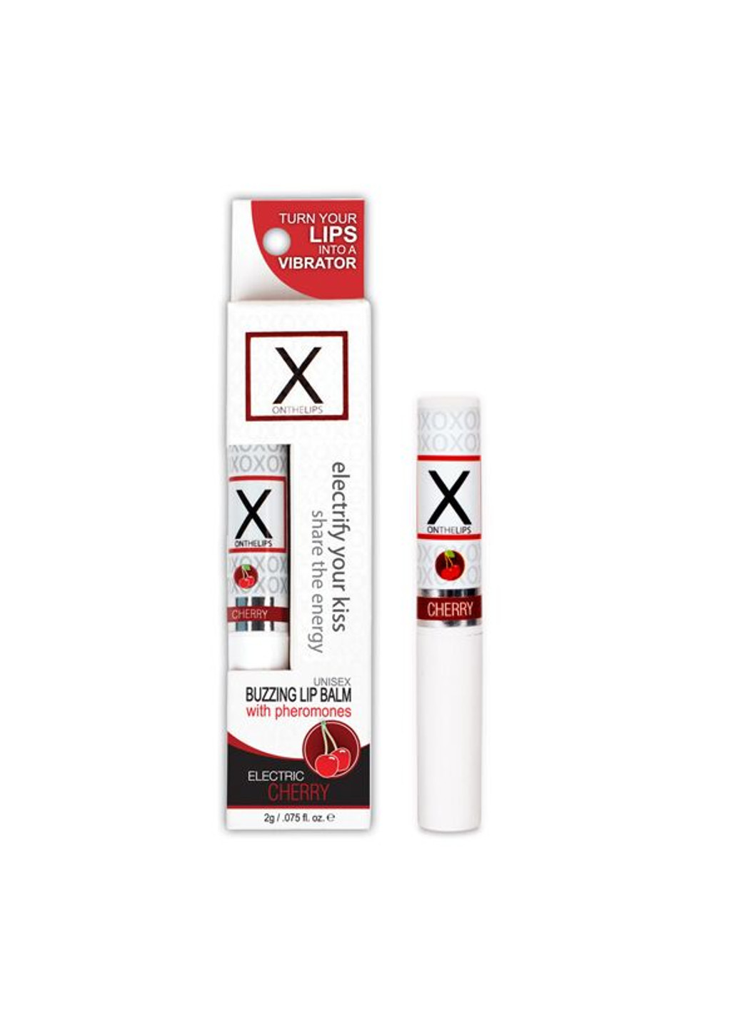 Стимулюючий бальзам для губ унісекс, вишня - X on the Lips Cherry, вишня Sensuva (251876772)