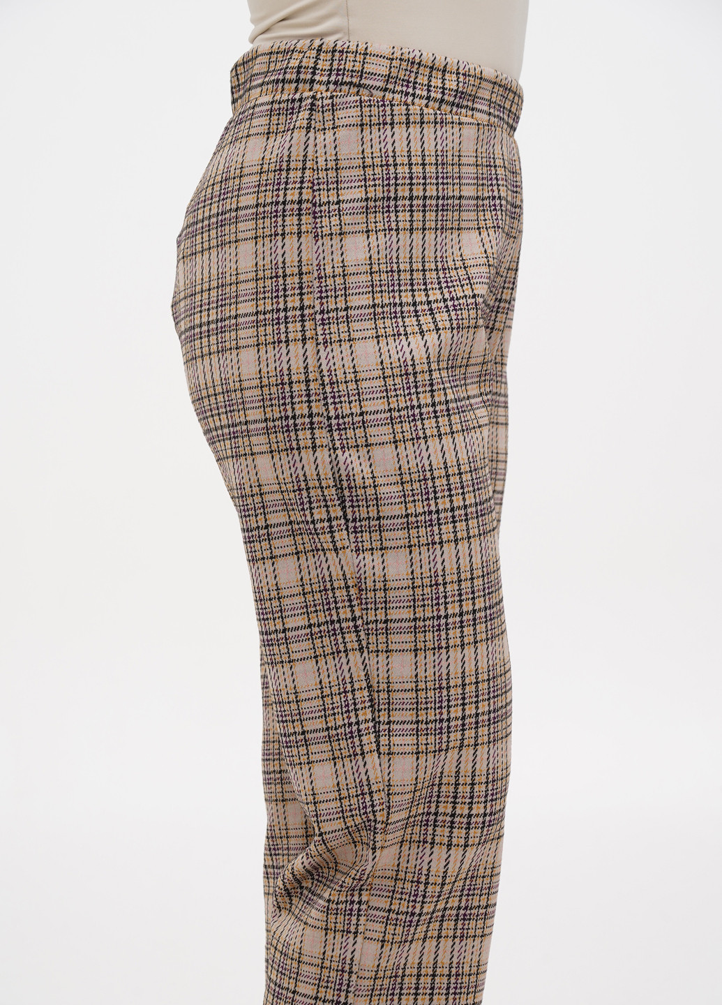 Бежевые кэжуал демисезонные укороченные брюки Calliope