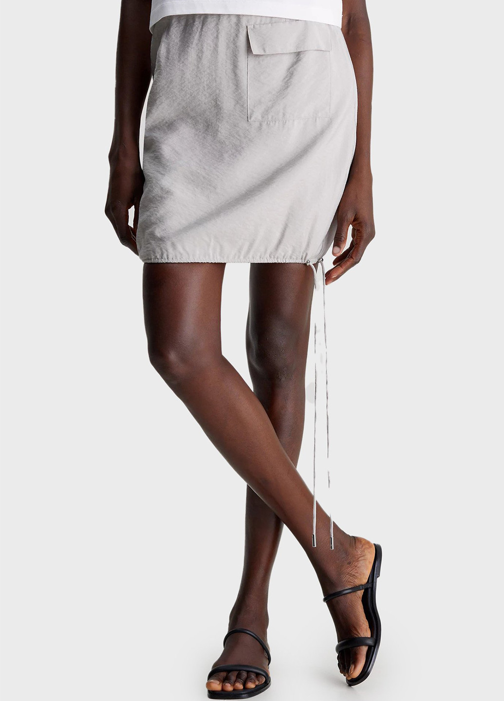 Светло-бежевая кэжуал однотонная юбка Calvin Klein карго