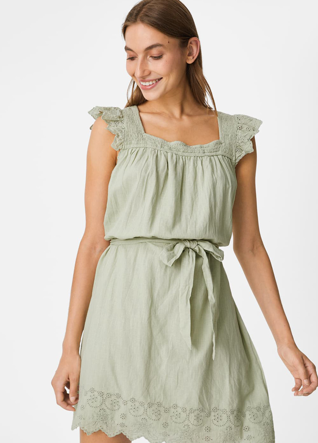 Світло-сіра кежуал сукня C&A однотонна