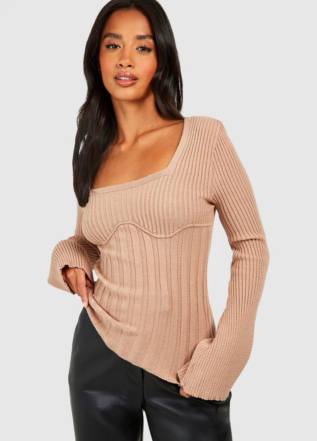 Бежевий демісезонний светр Boohoo