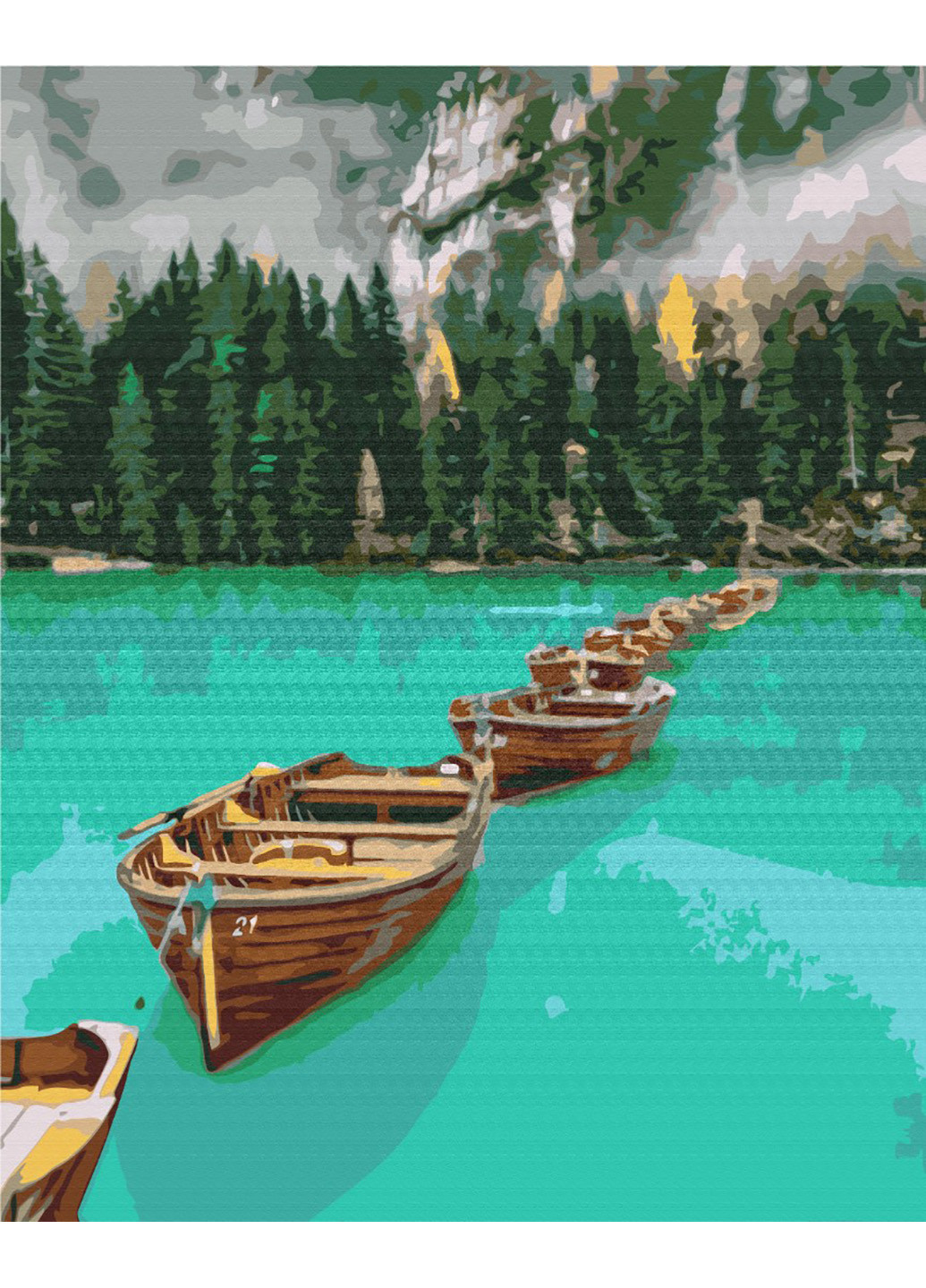 Картина по номерам "Лодки в цепочке" 40х50 см Brushme (219025084)