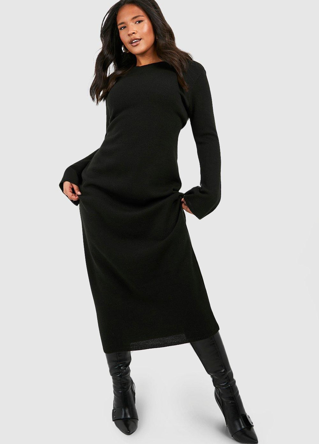 Чорна кежуал сукня Boohoo однотонна