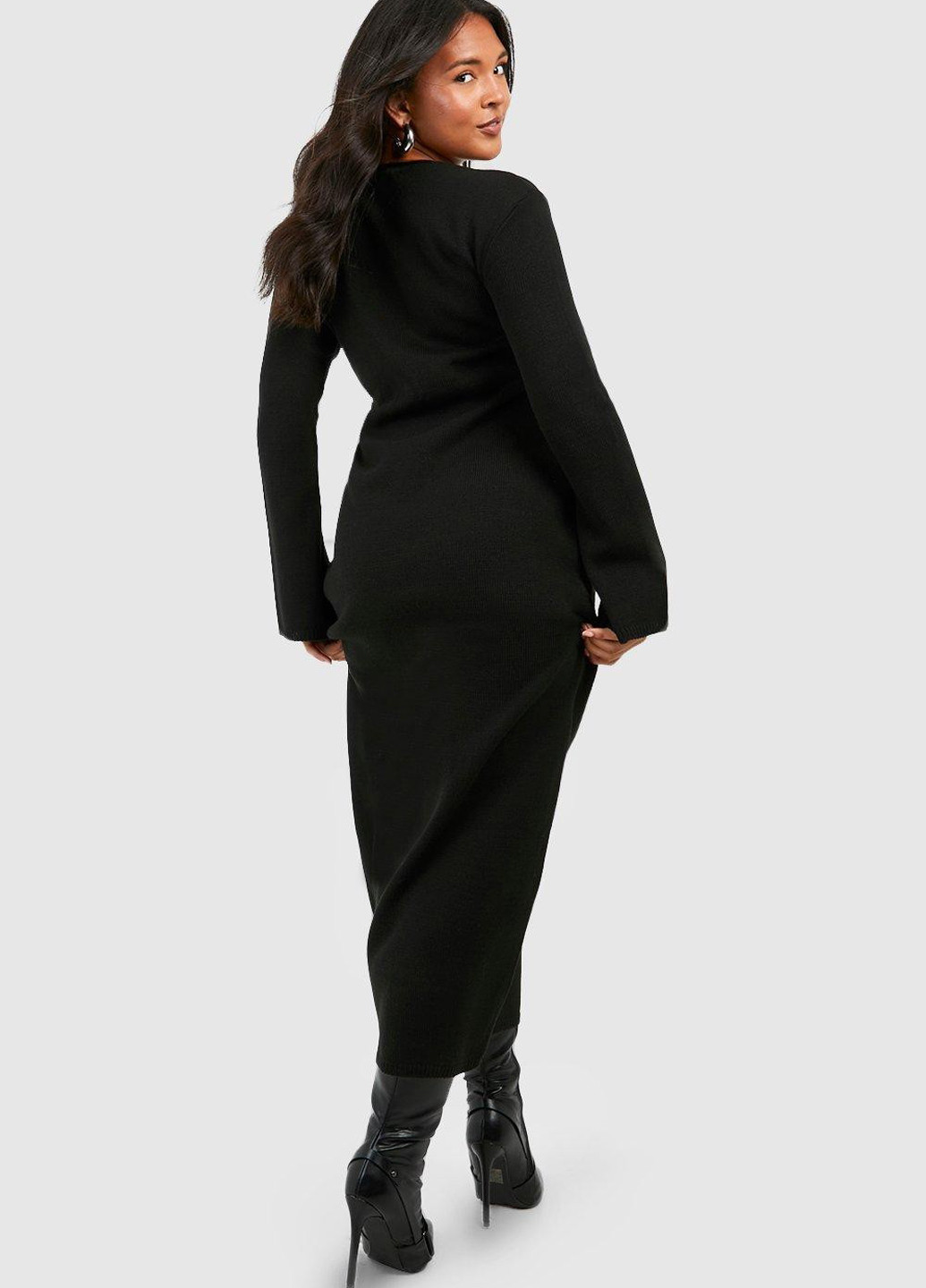 Чорна кежуал сукня Boohoo однотонна