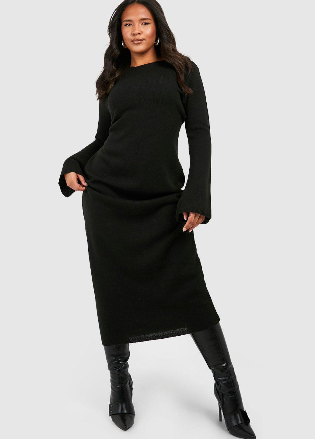 Чорна кежуал сукня Boohoo однотонна