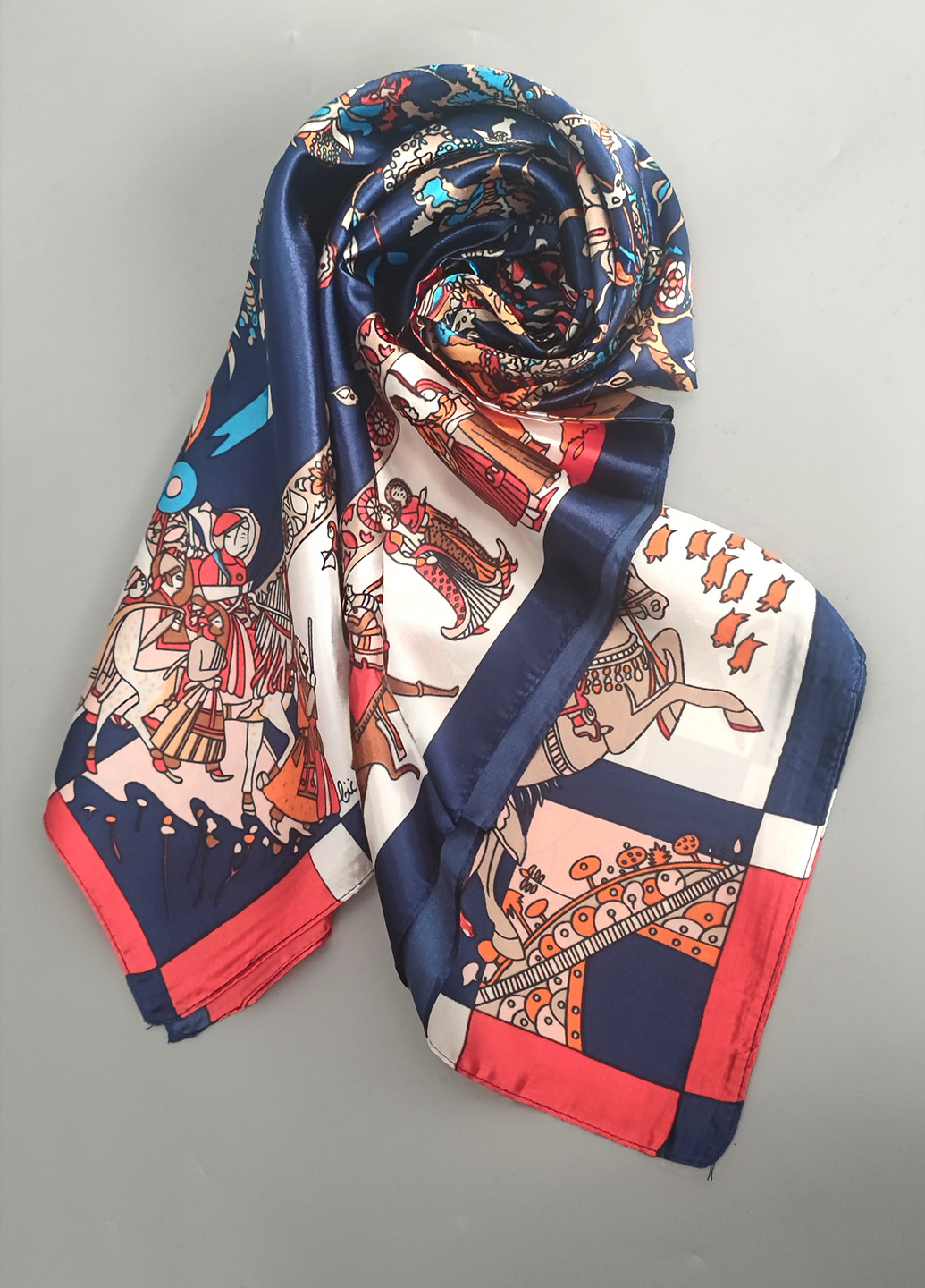 Живописный атласный женский платок, 90*90см Mulberry (254249169)