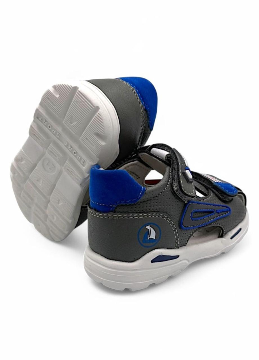 Серые кэжуал сандалии Apawwa на липучке