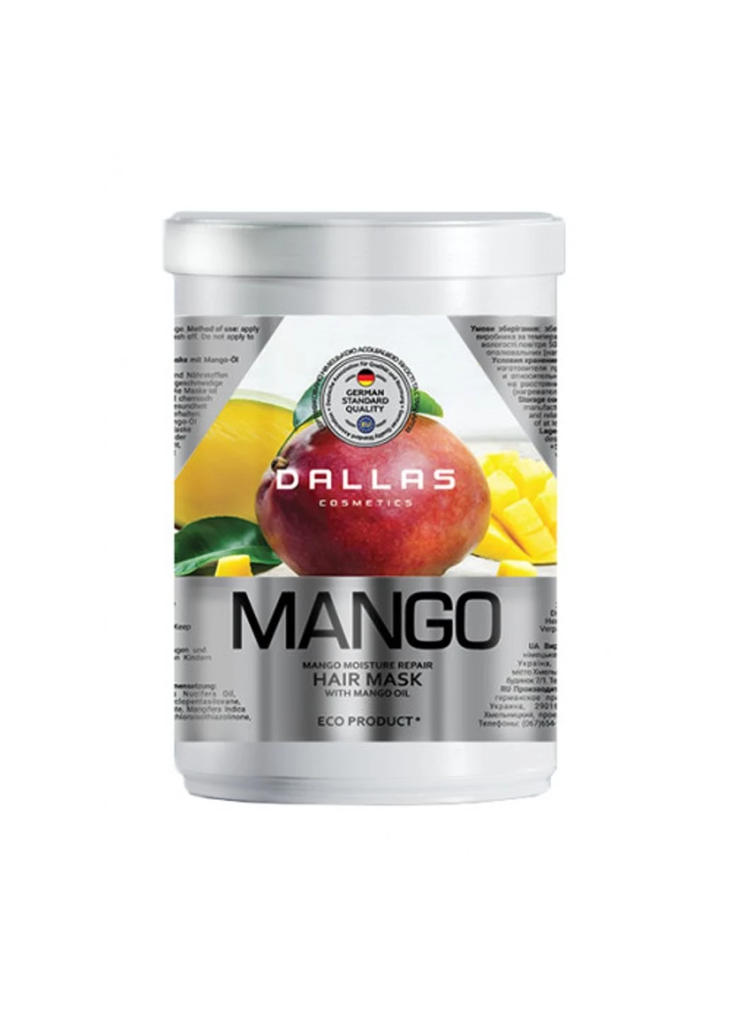 Маска зволожуюча для волосся з олією манго 1000 мл Mango Dallas 723253 No Brand (253626482)